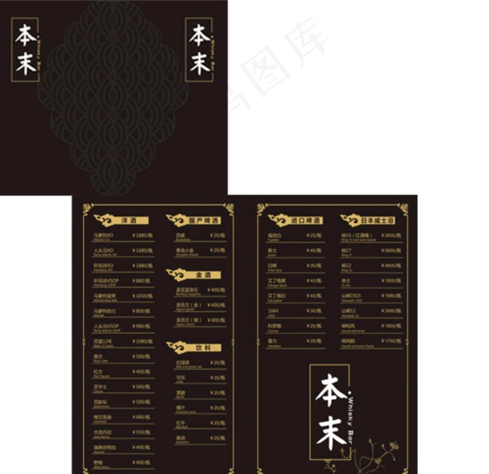 黑色菜单图片cdr矢量模版下载