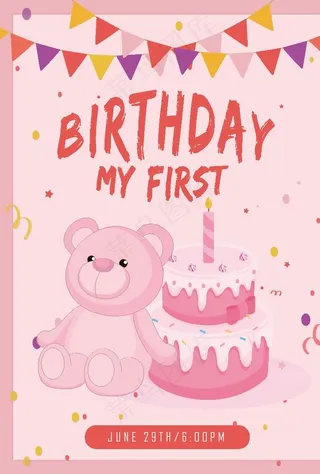 女宝宝生日海报图片