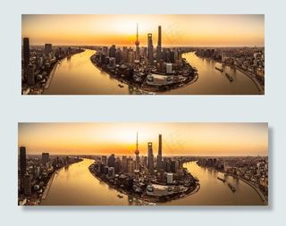 上海 陆家嘴 黄浦江 日出图片