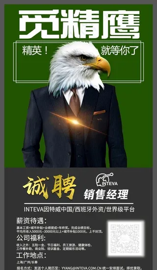 创意招聘海报之觅精英图片