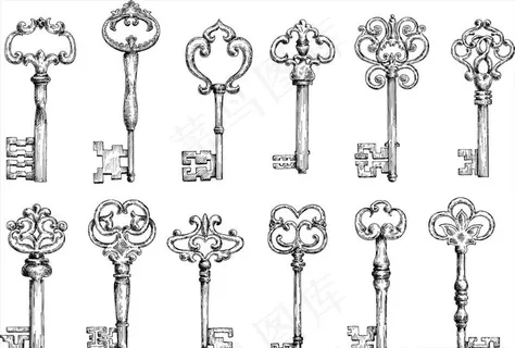 复古钥匙图片