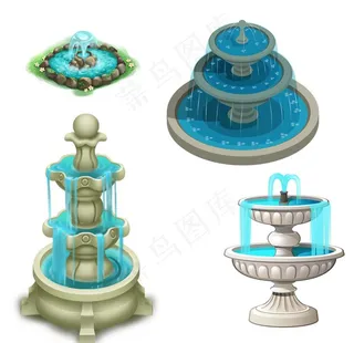 卡通喷泉图片