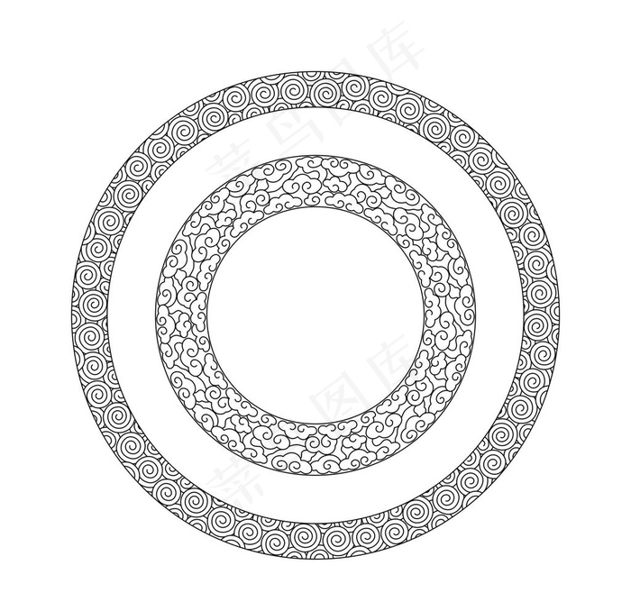 祥云纹圆形图片