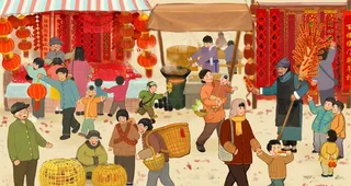 新年过年传统国风插画卡通素材图片