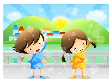 卡通手绘童年图片