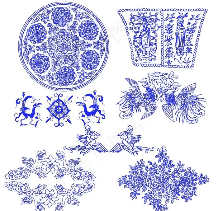 青花瓷图片psd模版下载