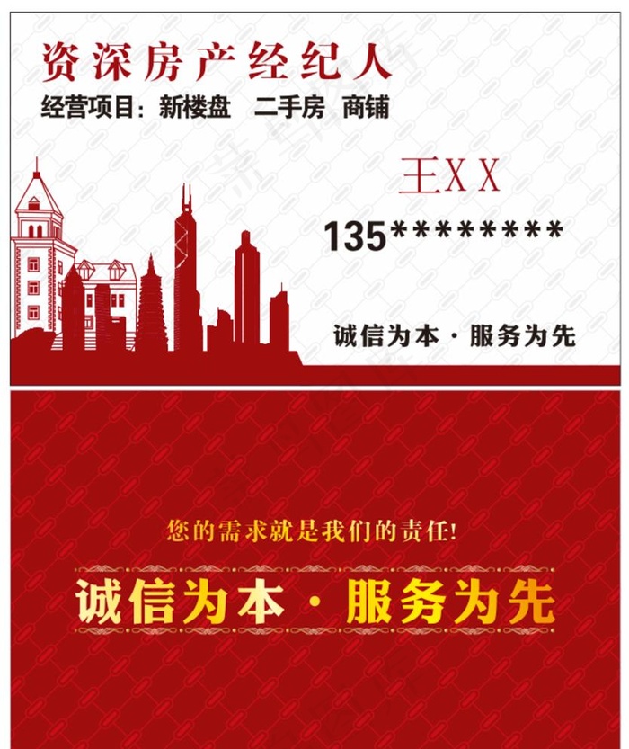 房屋中介名片图片cdr矢量模版下载