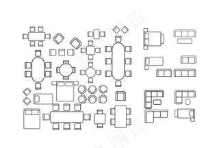桌椅矢量图图片