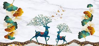 新中式鎏金银杏树叶子装饰画图片