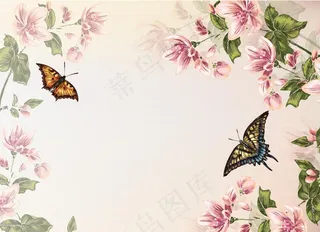 矢量梦幻花卉图片素材