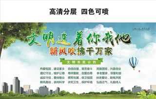 文明城市创建文明市民公约展板图片