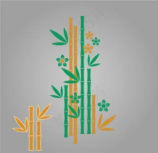 竹子与樱花图片