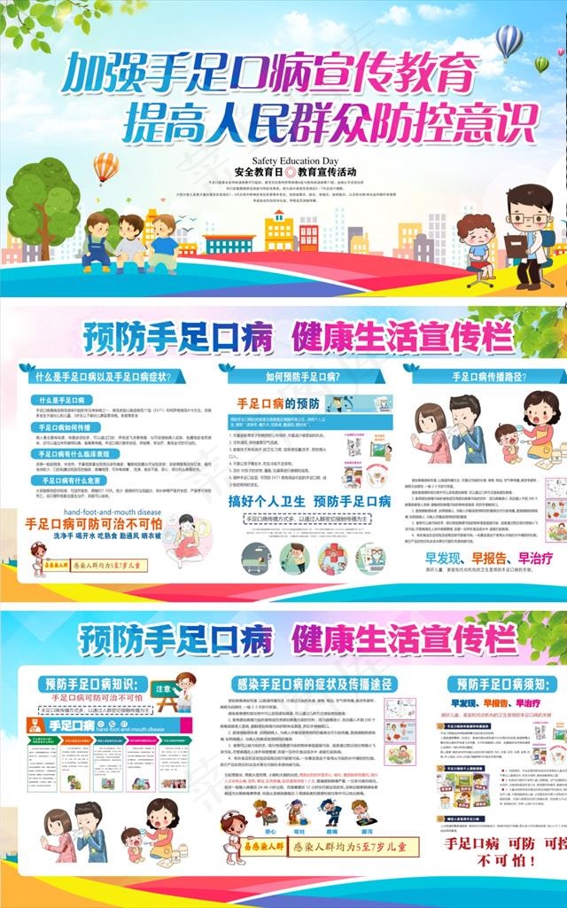 手足口病展板图片(6000X3000(DPI:150))psd模版下载