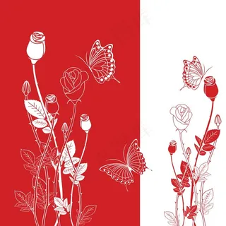 玫瑰花蝴蝶图片