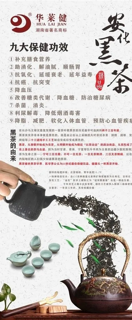 安化黑茶 X展架 易拉宝图片(800X1800)cdr矢量模版下载