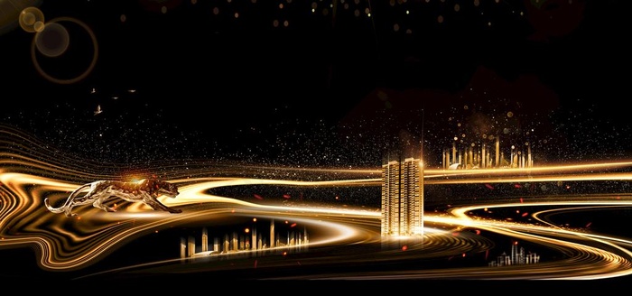 高档黑色大气地产展示海报背景元图片