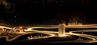 高档黑色大气地产展示海报背景元图片