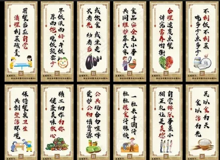 食堂文化 餐饮文化展板 食堂海图片