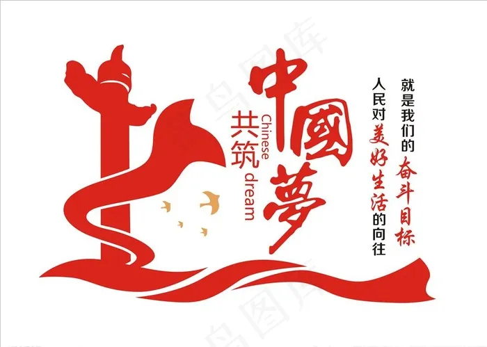共筑中国梦文化墙图片cdr矢量模版下载