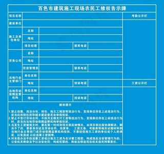 建筑施工现场农民工维权告示牌图片
