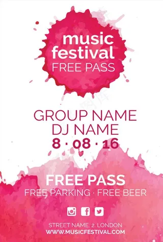 水彩泼墨海报图片