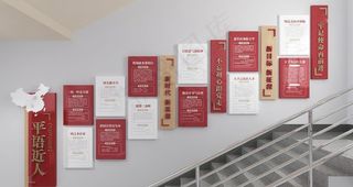 党建楼梯文化墙图片