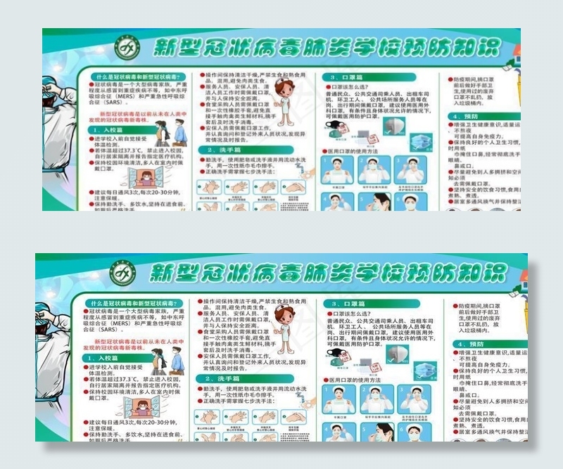 学校疫情防控宣传栏 开学宣传栏图片(7937X3402(DPI:72))psd模版下载
