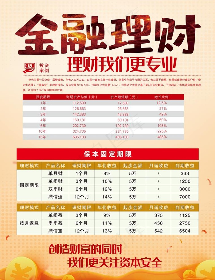 金融单页图片(2551X3437(DPI:300))psd模版下载