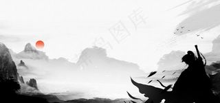 大气水墨中国风侠客图片