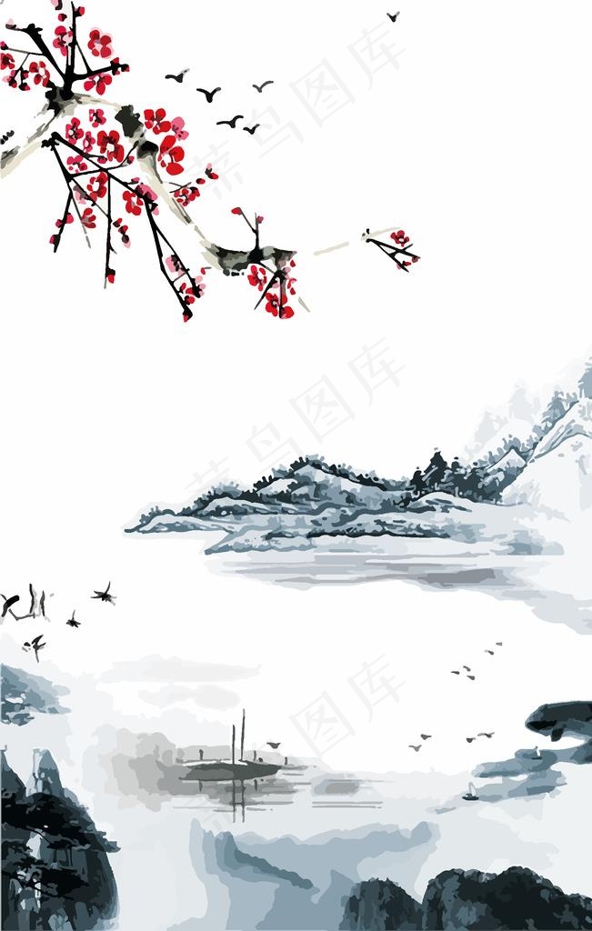 国画图片ai矢量模版下载