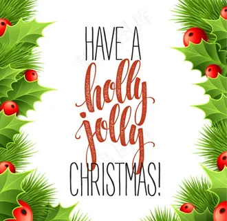 松枝圣诞贺卡图片