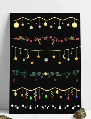 圣诞灯装饰元素图片