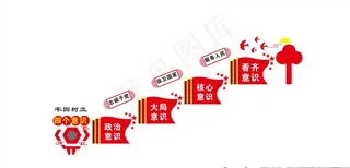 楼梯间四个意识化墙图片