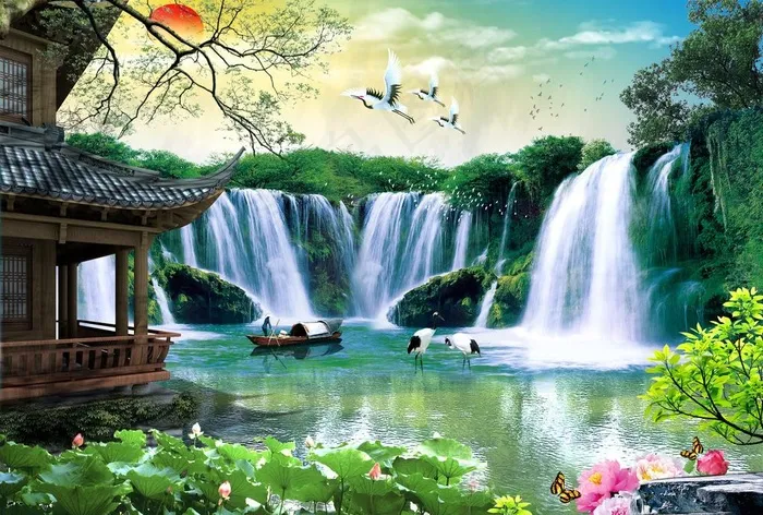 流水生财图片(2835X2000(DPI:72))psd模版下载