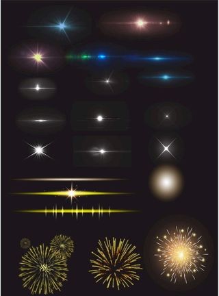 光源光晕光圈线性高光与烟花图片