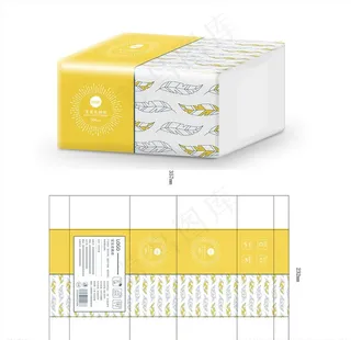 纸巾包装设计软抽平面展开图片