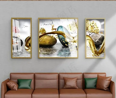 北欧石来运转发财树麋鹿彩带装饰图片 北欧石来运转发财树麋鹿彩带装饰图片