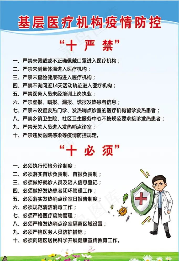 疫情防控 十严禁  十必须图片cdr矢量模版下载