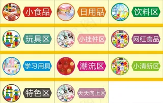 超市区域牌图片