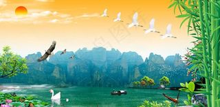 唯美山水画图片