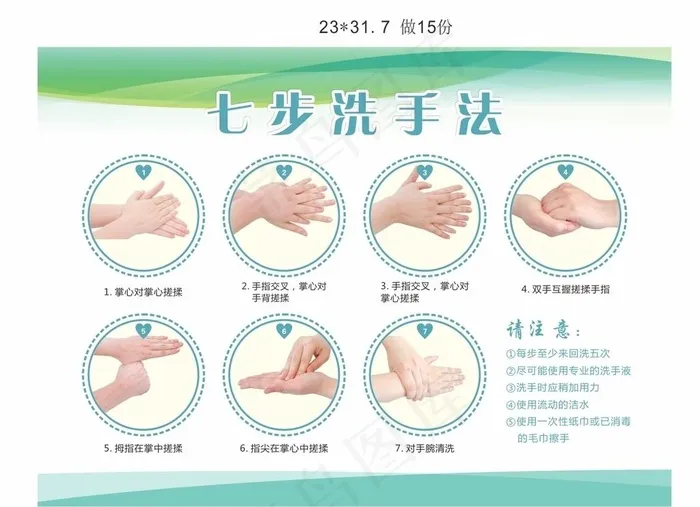 七步洗手法图片cdr矢量模版下载