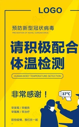 体温检测海报图片