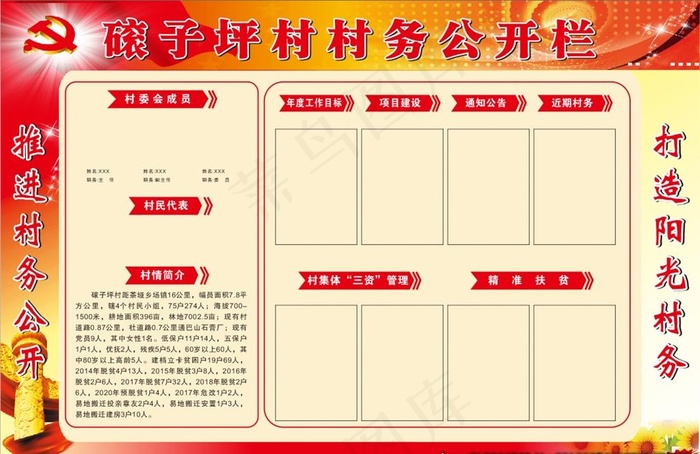 村务公开栏图片cdr矢量模版下载