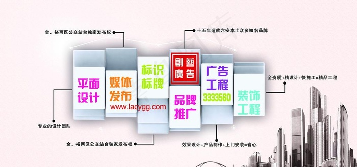 广告公司经营范围形象海报图片(4724X2362(DPI:40))psd模版下载