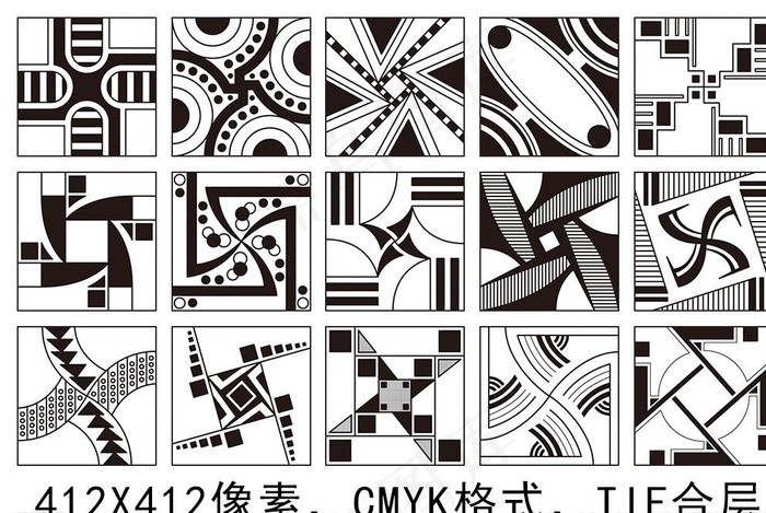 黑白几何花纹图片