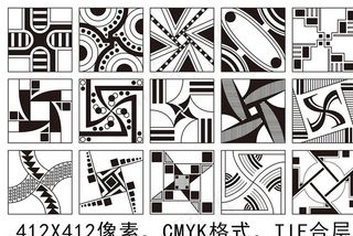 黑白几何花纹图片