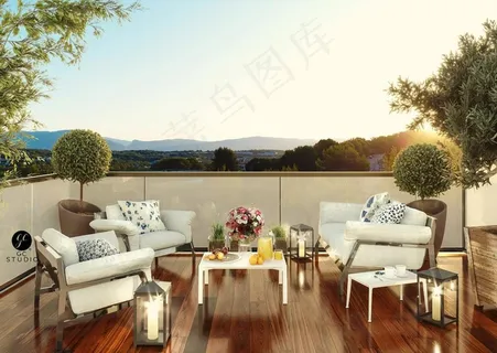 阳台 风景图图片