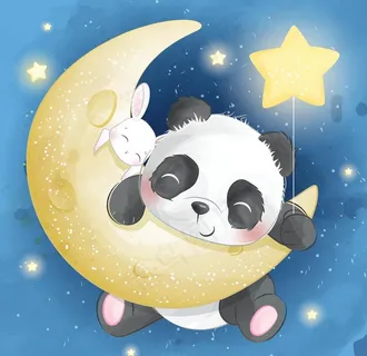 熊猫水彩画图片