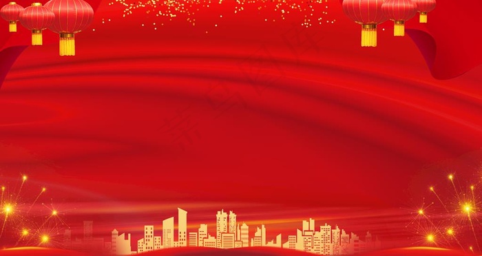 地产红色背景图片(9449X5315(DPI:300))psd模版下载