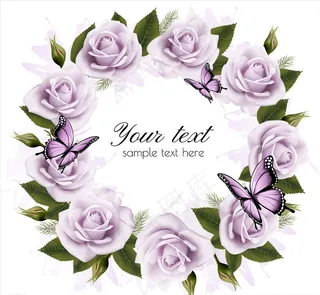 矢量玫瑰花环图片